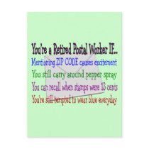 Retired Postal Worker--Funny T-Shirts and Gifts Postcard