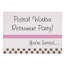Retired Postal Worker Party Invitations USPS