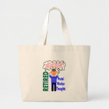 Retired Postal Worker "Thoughts" Funny Zip codes Tote Bags