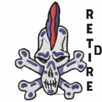 Retired Rebel Skull Embroidered Shirt