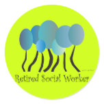 Retired Social Worker Gifts Artsy Trees Design stickers