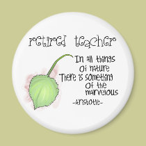 Retired Teacher Aristotle Quote Design Gifts magnets