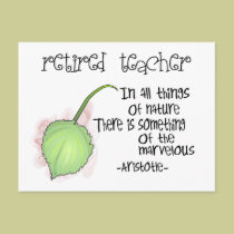 Retired Teacher Aristotle Quote Design Gifts postcards