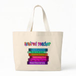 Retired Teacher Gifts Stack of Books Design Bags