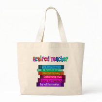 Retired Teacher Gifts Stack of Books Design Bags