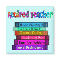 Retired Teacher Gifts Stack of Books Design Magnets
