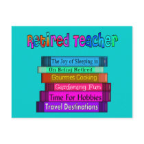 Retired Teacher Gifts Stack of Books Design Post Cards