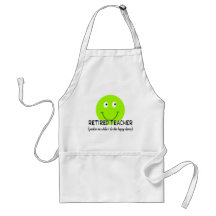 Retired Teacher Green Smiley "Happy Dance" Gifts Apron