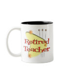 Retired Teacher Retro Atomic Gifts mugs