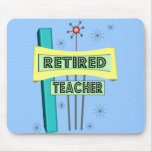 Retired Teacher RETRO Design Mouse Pad