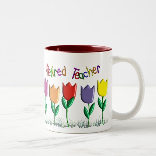 Retired Teacher Tulips Design Gifts Mug