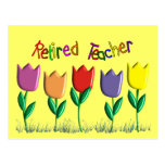 Retired Teacher Tulips Design Gifts Postcard