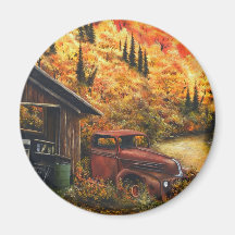 Retired Truck Refrigerator Magnet