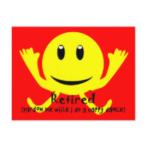 "Retired" YELLOW SMILEY HAPPY DANCE