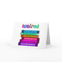 Retirement Gifts Unique Stack of Books Design Card