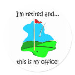 Retirement humor for golfers round stickers