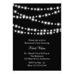 Retirement Party Black Twinkle Lights Custom Invitations