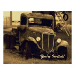 Retirement Party Invitation - Sepia Farm Truck