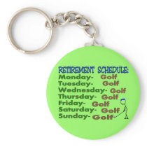 Retirement Schedule GOLFER Keychains