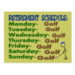 Retirement Schedule GOLFER Post Cards