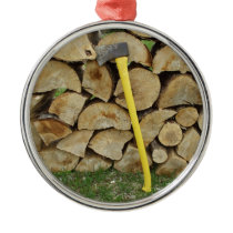 Retirements-Wood-pile and Axe Christmas Tree Ornaments