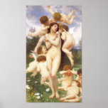 Retour de ressort par Bouguereau, anges vintages Affiches