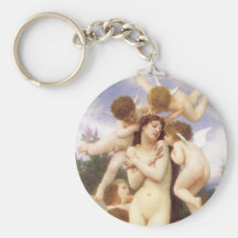 Retour de ressort par Bouguereau, anges vintages Porte-clés