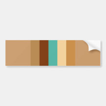 RETRO 021 STRIPES BROWNS TEALS CREAMS TANS templat Bumper Stickers