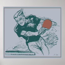 Retro 1930s drawing table tennis