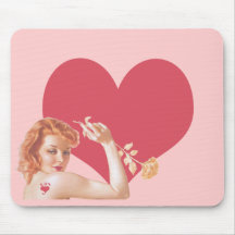 Retro 1940s Love Mouse Pads
