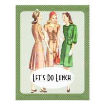 Retro 1940s Luncheon V1 Personalized Announcements