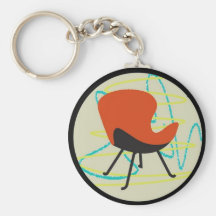 Retro 1950 Red Chair Keychain