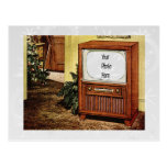 Retro 1950s Christmas TV Post Card