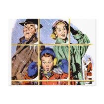 Retro 1950s Christmas Window Post Card