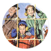 Retro 1950s Christmas Window Stickers
