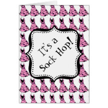 Retro 1950s Sock Hop Invitation Card