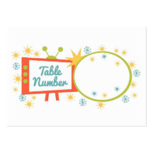 Retro 1950's Themed Table Number Cards Business Card
