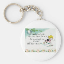 Retro 40th Birthday Key Chain