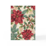 Retro 50s Christmas Poinsettia Greeting Card