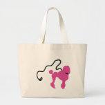 Retro 50's Felt Pink Poodle & Leash Canvas Bag