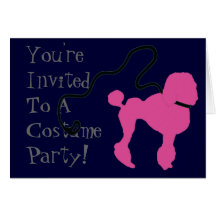 Retro 50's Felt Pink Poodle & Leash Card
