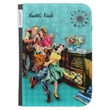 Retro 50s Jukebox Sock Hop Personalized Kindle Cases