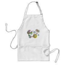 Retro 60s Flowers & Dots Aprons