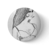 Retro 70's Fashion Model Pinback Buttons