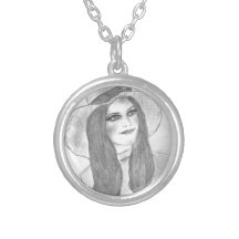 Retro 70s Girl in Hat Pendant