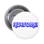 Retro 80s Awesome! Blue Button