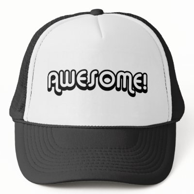 Retro 80s Awesome! Design Mesh Hats by angela65
