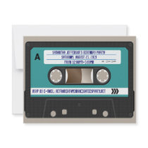 Retro 80s Cassette Mixtape Personalized Personalized Invitations