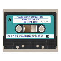 Retro 80s Cassette Mixtape Personalized Personalized Invitations