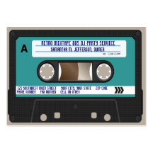 Retro 80s Cassette Tape Business Cards
